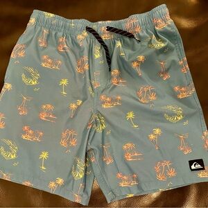 Quiksilver Blue and Orange Swim Shorts